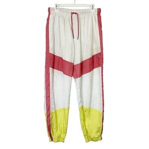 Champion Woven Track Pants Men’s Size Large Retro Colorblock White Pink Lined